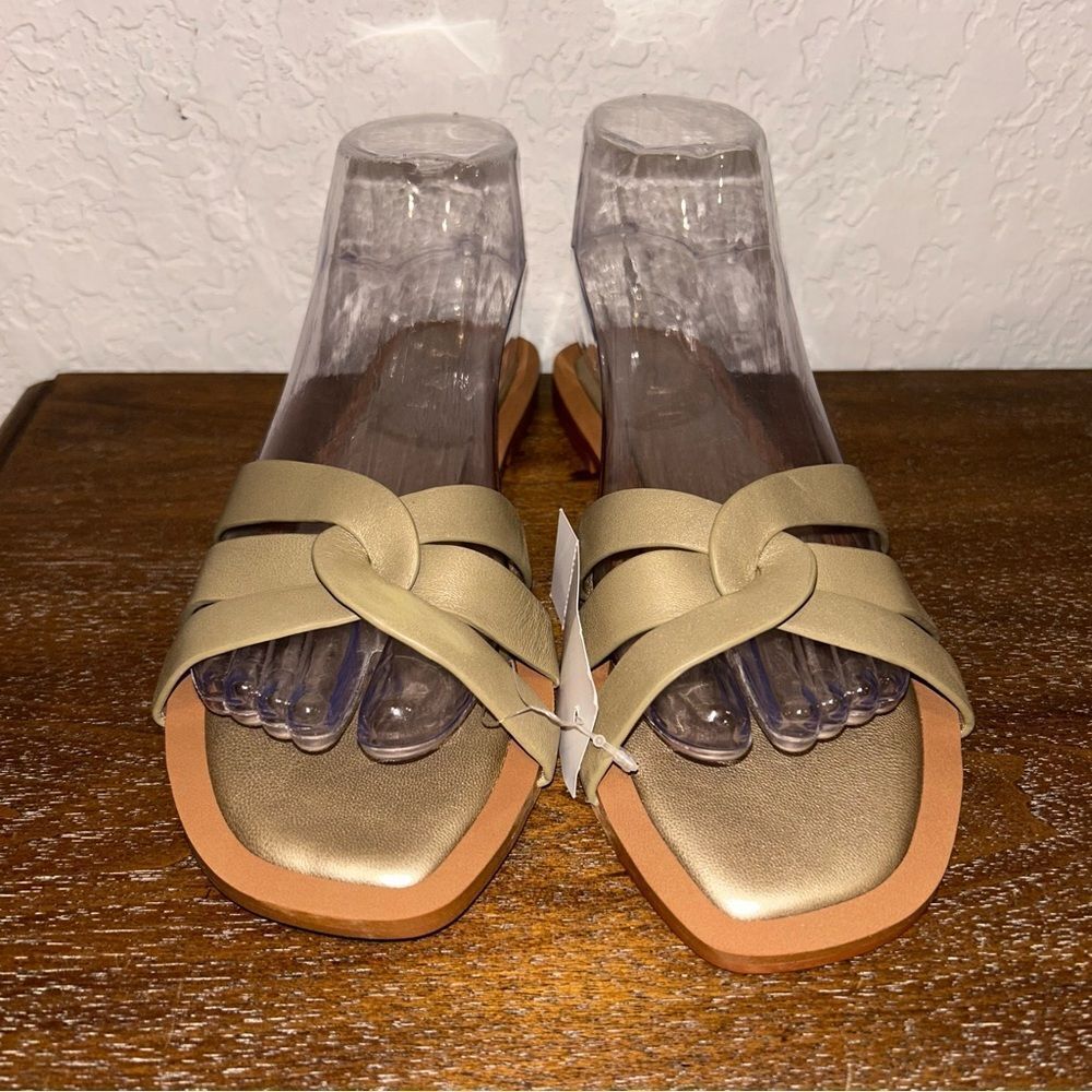 New, LOFT Leather Slide Slip On Sandal Shoes